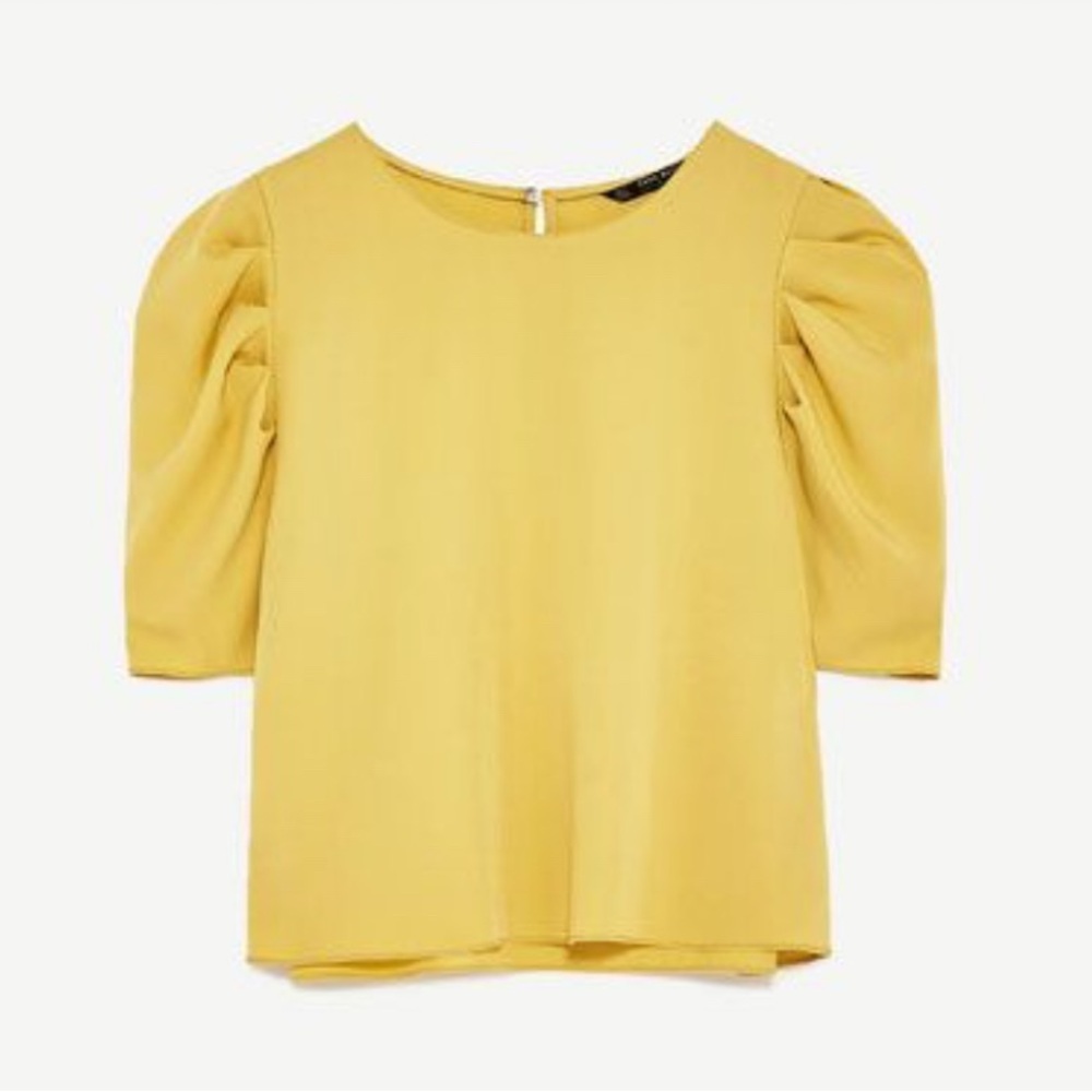 Zara‎ mustard yellow short sleeved top
